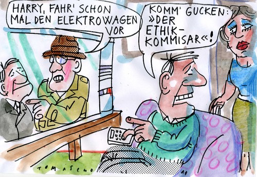 Cartoon: Ethik Kommisar (medium) by Jan Tomaschoff tagged tv,kommisar,ethik,ethik,kommisar,tv