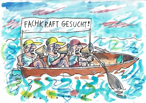 Cartoon: Fachkräfte (medium) by Jan Tomaschoff tagged fachkräftemangel,ungeliebte,jobs,fachkräftemangel,ungeliebte,jobs