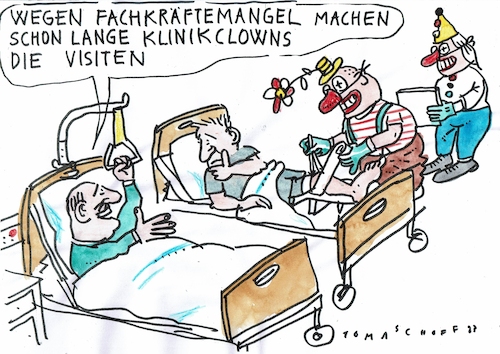 Cartoon: Fachkräfte (medium) by Jan Tomaschoff tagged krankenhaus,pflege,gesundheit,fachkräftemangel,krankenhaus,pflege,gesundheit,fachkräftemangel