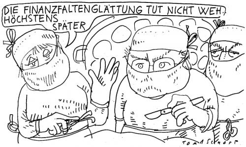 Cartoon: Falten (medium) by Jan Tomaschoff tagged finanzkrise