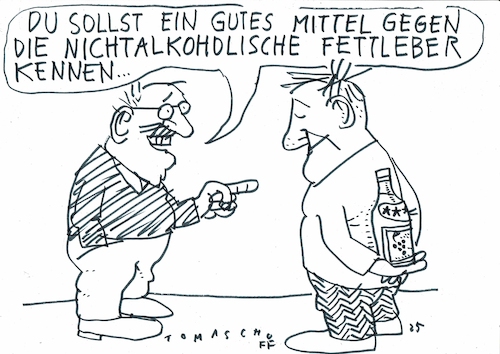 Cartoon: Fettleber (medium) by Jan Tomaschoff tagged gesundheit,fettleber,alkohol,gesundheit,fettleber,alkohol