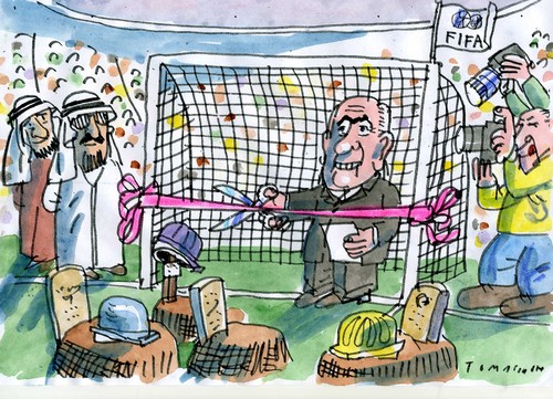 Cartoon: Fifa (medium) by Jan Tomaschoff tagged fussball,meisterschaft,katar,fussball,meisterschaft,katar