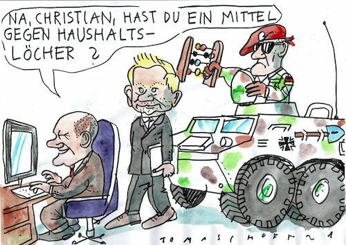 Cartoon: Finanzen (medium) by Jan Tomaschoff tagged staatsschulden,finanzminister,lindner,staatsschulden,finanzminister,lindner