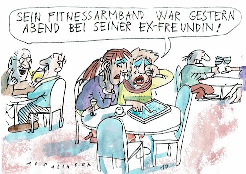 Cartoon: Fitnessdaten (medium) by Jan Tomaschoff tagged fitness,datenschutz,fitness,datenschutz