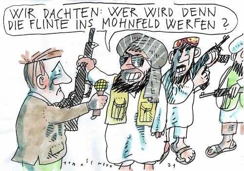 Cartoon: Flinte (medium) by Jan Tomaschoff tagged afghanistan,afghanistan