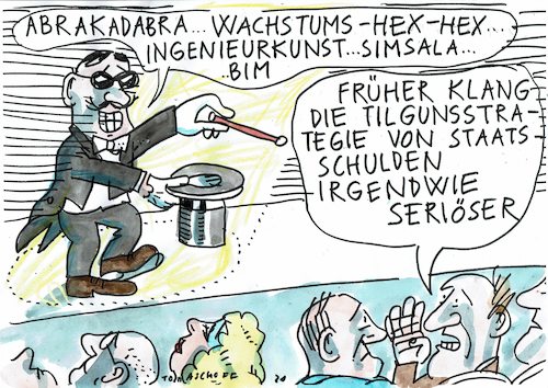 Cartoon: Gegenfinanzierung (medium) by Jan Tomaschoff tagged staatsschulden,staatsschulden