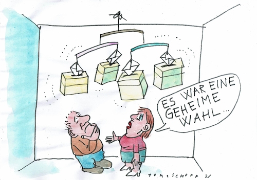 Cartoon: Geheim (medium) by Jan Tomaschoff tagged geheimwahl,demokratie,indiskretion,geheimwahl,demokratie,indiskretion