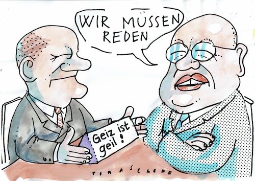Cartoon: Geiz (medium) by Jan Tomaschoff tagged sparen,schwarze,null,scholz,altmeier,sparen,schwarze,null,scholz,altmeier