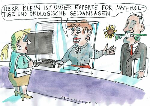 Cartoon: Geldanlage (medium) by Jan Tomaschoff tagged nachhaltig,ökologisch,schlagworte,nachhaltig,ökologisch,schlagworte