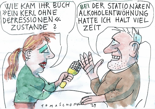 Cartoon: Gendermedizin (medium) by Jan Tomaschoff tagged mann,frau,depression,sucht,mann,frau,depression,sucht