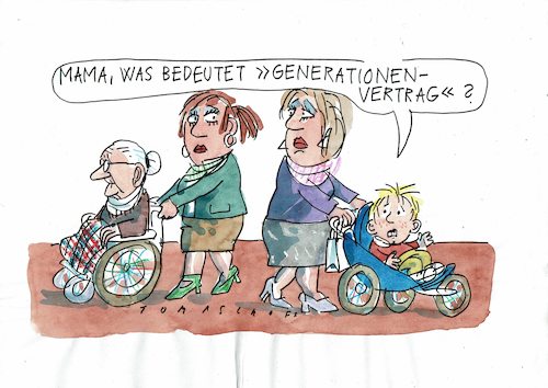 Cartoon: generationsn (medium) by Jan Tomaschoff tagged jugend,alter,demografie,jugend,alter,demografie