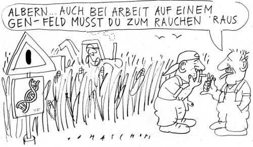 Cartoon: Gentechnik (medium) by Jan Tomaschoff tagged gentechnik,stammzellenforschung,rauchen,