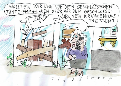 Cartoon: geschlossen (medium) by Jan Tomaschoff tagged krankenhausschliessung,pleite,krankenhausschliessung,pleite