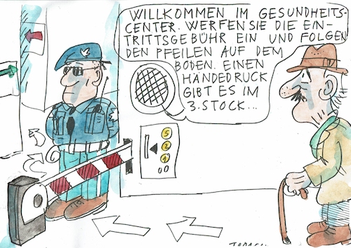 Cartoon: Gesundheitscenter (medium) by Jan Tomaschoff tagged gesundheit,zuwendung,technik,gesundheit,zuwendung,technik