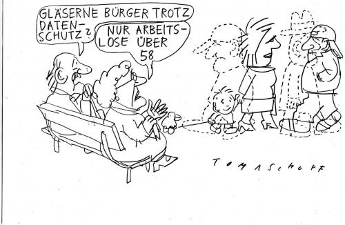Cartoon: Glasnost (medium) by Jan Tomaschoff tagged ältere,arbeitslose,generationen,