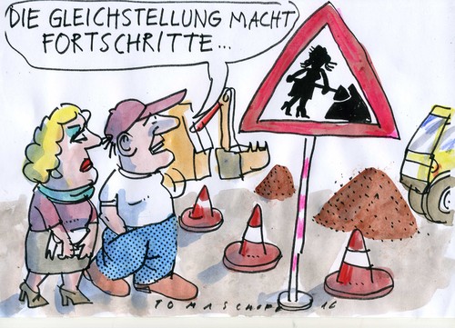 Cartoon: Gleichstellung (medium) by Jan Tomaschoff tagged gleichberechtigung,gender,gleichberechtigung,gender
