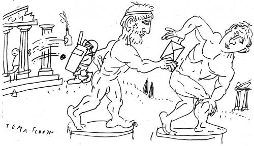 Cartoon: Griechenland (medium) by Jan Tomaschoff tagged griechenland,hiobsbotschaft