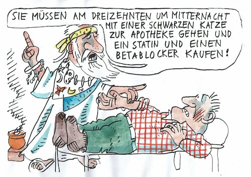 Cartoon: Heiler (medium) by Jan Tomaschoff tagged heiler,aberglaube,wissenschaft,krankheit,heiler,aberglaube,wissenschaft,krankheit