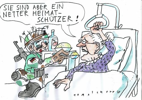 Cartoon: Heimatschutz (medium) by Jan Tomaschoff tagged heimatschutz,pflege,heimatschutz,pflege