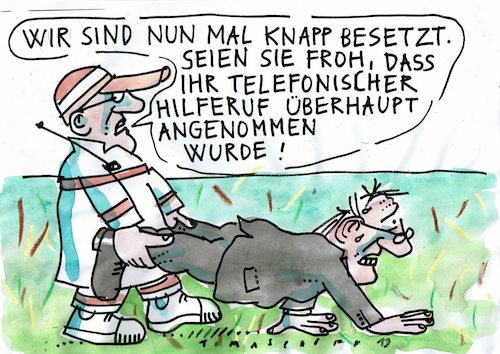 Cartoon: Hilfe (medium) by Jan Tomaschoff tagged gesundheit,fachkräfte,mangel,gesundheit,fachkräfte,mangel