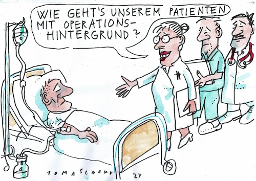 Cartoon: Hintergrund (medium) by Jan Tomaschoff tagged krankenhaus,operation,krankenhaus,operation