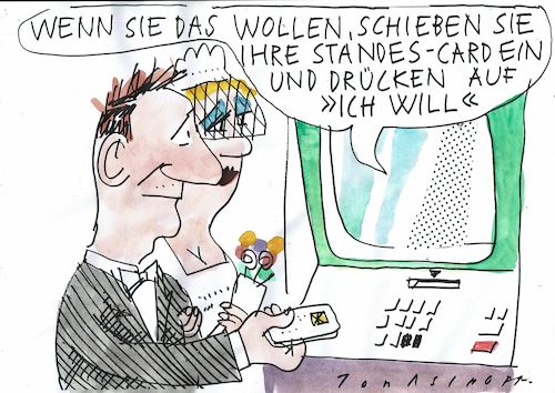 Cartoon: ich will (medium) by Jan Tomaschoff tagged ehe,hochzeit,digitalisierung,ehe,hochzeit,digitalisierung
