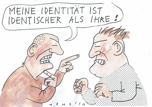 Cartoon: Identität (medium) by Jan Tomaschoff tagged identität,intoleranz,identität,intoleranz