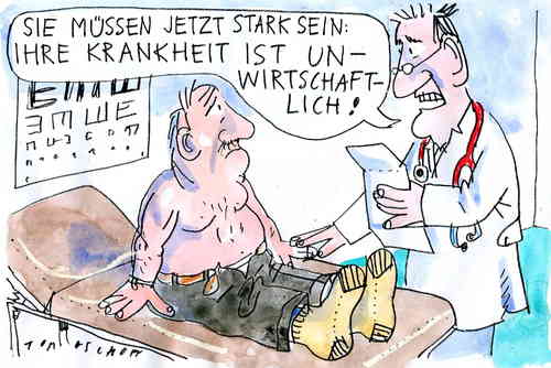 Cartoon: Ineffizient (medium) by Jan Tomaschoff tagged gesundheitssystem,ärzte,kassen,krankheiten