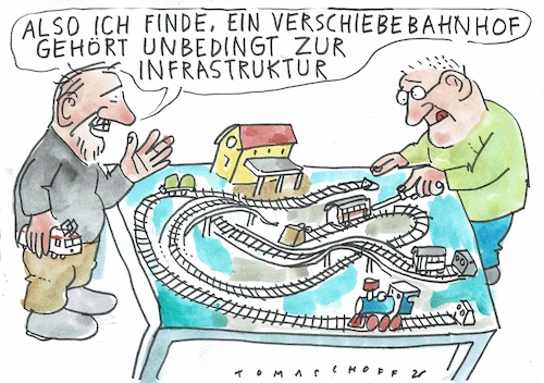 Cartoon: Infrastruktur (medium) by Jan Tomaschoff tagged sondervermögen,infrastruktur,haushalt,lücken,sondervermögen,infrastruktur,haushalt,lücken