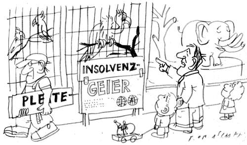 Cartoon: Insolvenzgeier (medium) by Jan Tomaschoff tagged insolvenzen