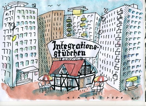 Cartoon: Intergration (medium) by Jan Tomaschoff tagged migration,leitkultur,integration,migration,leitkultur,integration