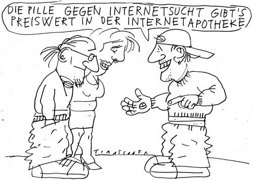 Cartoon: Internetsucht (medium) by Jan Tomaschoff tagged internetsucht