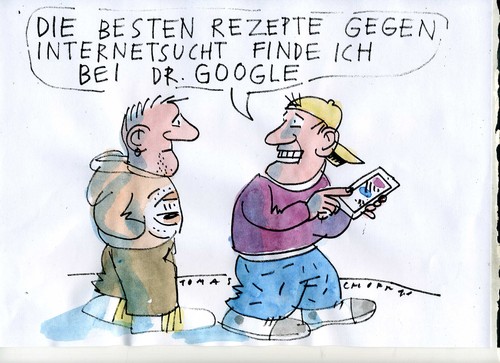 Cartoon: Internetsucht (medium) by Jan Tomaschoff tagged internet,medizin,internet,medizin