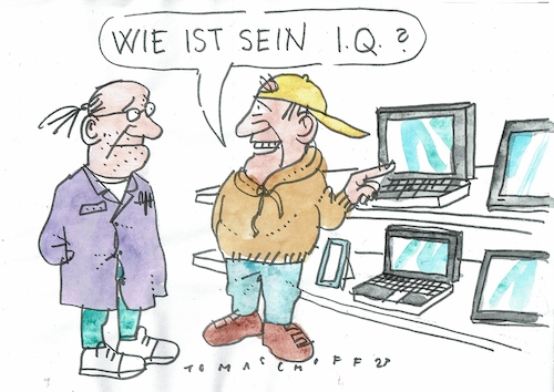 Cartoon: IQ (medium) by Jan Tomaschoff tagged ki,computer,intelligenz,ki,computer,intelligenz