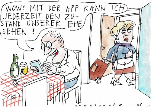 Cartoon: jederzeit (medium) by Jan Tomaschoff tagged beziehung,medien,bildschirmzeit,ehe,beziehung,medien,bildschirmzeit,ehe