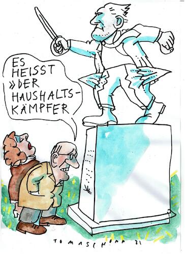 Cartoon: Kämpfer (medium) by Jan Tomaschoff tagged staatsschuldenn,schuldenbremse,lindner,fdp,staatsschuldenn,schuldenbremse,lindner,fdp