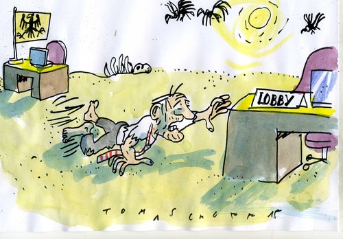 Cartoon: Karenzzeit (medium) by Jan Tomaschoff tagged politiker,lobby,politiker,lobby