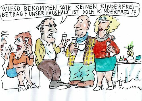 Cartoon: Kinderfrei (medium) by Jan Tomaschoff tagged familie,kinder,geld,familie,kinder,geld