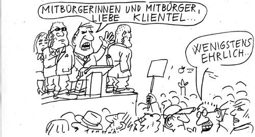 Cartoon: Klientelpolitik (medium) by Jan Tomaschoff tagged klientelpolitik