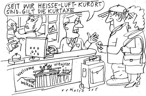 Cartoon: Klimawandel (medium) by Jan Tomaschoff tagged klimawandel,kurtaxe,kopenhagen,climate,change