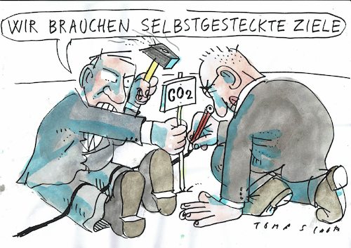 Cartoon: Klimaziele (medium) by Jan Tomaschoff tagged co2,klima,co2,klima