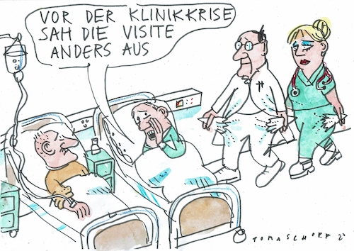 Cartoon: Klinikkrise (medium) by Jan Tomaschoff tagged gesundheit,krankenhaus,schließungen,geld,gesundheit,krankenhaus,schließungen,geld