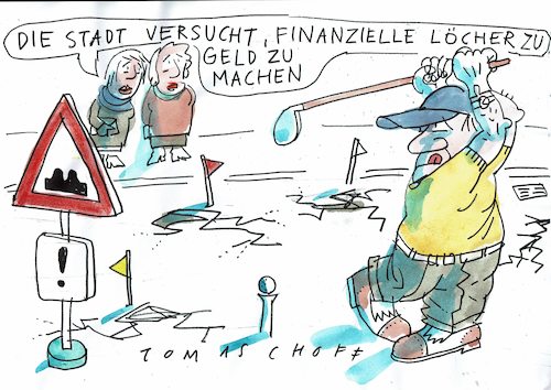 Cartoon: Kommunalfinenzen (medium) by Jan Tomaschoff tagged kommunen,geld,schulden,kommunen,geld,schulden