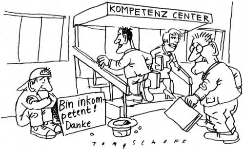Cartoon: Kompetenzcenter (medium) by Jan Tomaschoff tagged kompetenzcenter
