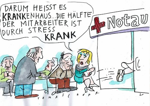 Cartoon: krank (medium) by Jan Tomaschoff tagged gesundheit,krankenhaus,stress,burnout,gesundheit,krankenhaus,stress,burnout
