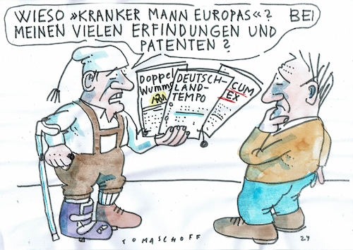 Cartoon: Krank (medium) by Jan Tomaschoff tagged wirtschaft,deutschland,krise,wirtschaft,deutschland,krise
