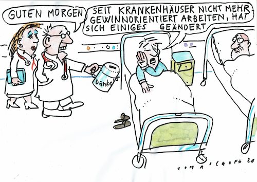 Cartoon: Krankenhaus (medium) by Jan Tomaschoff tagged gesundheit,ökonomie,krankenhausfinanzen,gesundheit,ökonomie,krankenhausfinanzen
