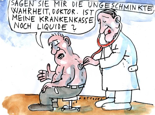 Cartoon: Krankenkasse (medium) by Jan Tomaschoff tagged krankenkasse