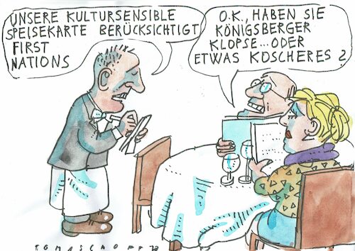 Cartoon: kultursensibel (medium) by Jan Tomaschoff tagged scheintoleranz,ideologien,moden,scheintoleranz,ideologien,moden