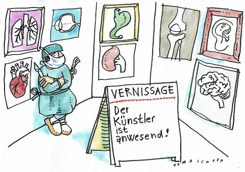 Cartoon: Kunst (medium) by Jan Tomaschoff tagged gesundheit,arzt,chirurg,organe,gesundheit,arzt,chirurg,organe